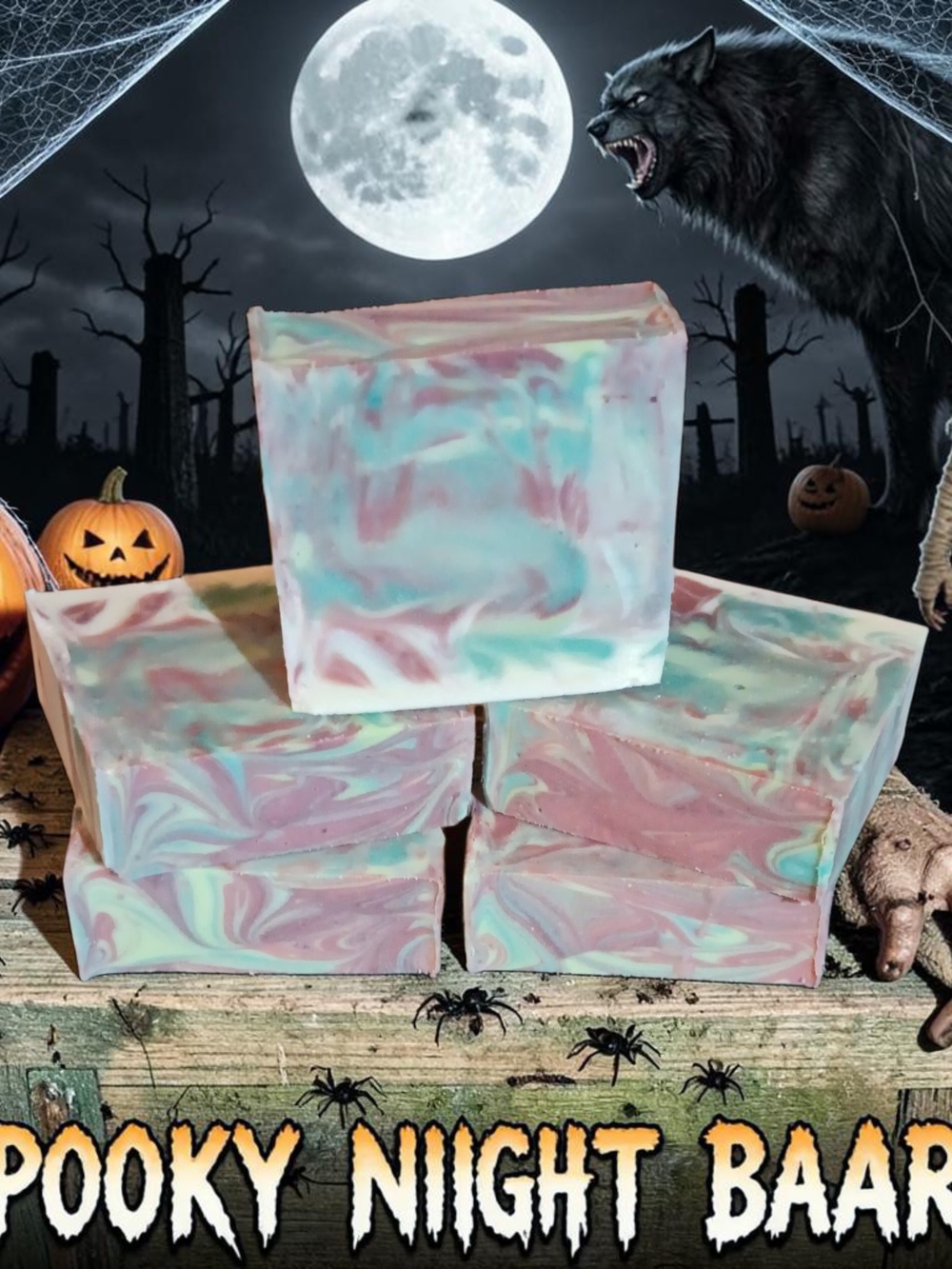 5oz Premium Spooky Nght Cold Process Soap Bar ( 1 Per Order ) Samples Included.